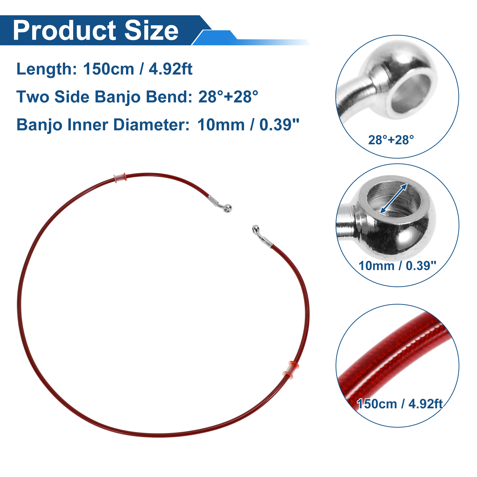 UXCELL 150cm Motorcycle Brake  - Braided Line recension och pris