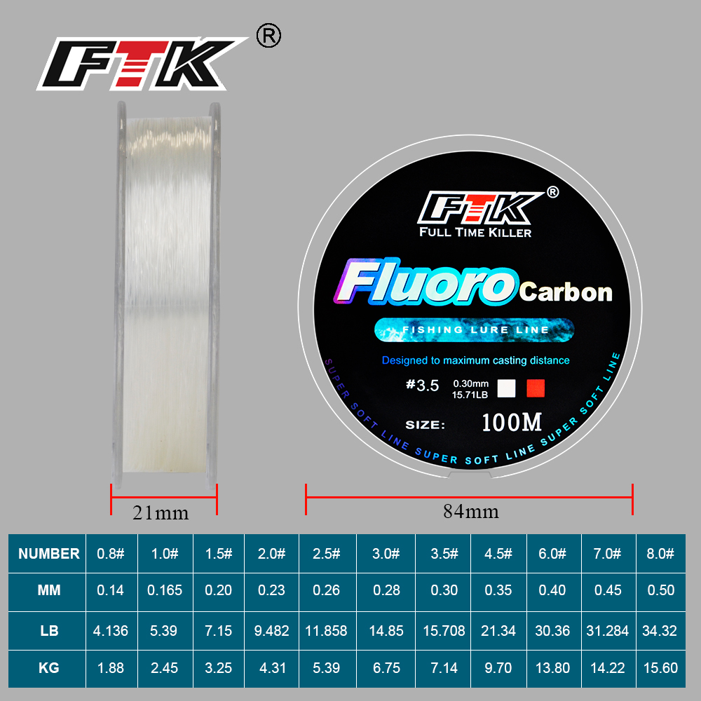 FTK 100M Fluorocarbon Fishing  - Fluorocarbon Line recension och pris