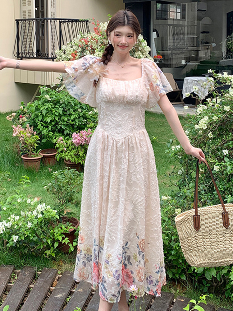 French Elegant Midi Dress Wome - Fly Line recension och pris