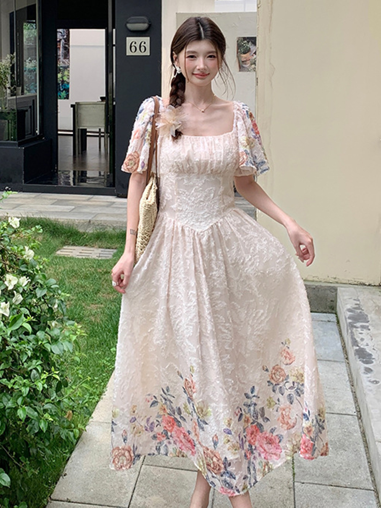French Elegant Midi Dress Wome - Fly Line recension och pris