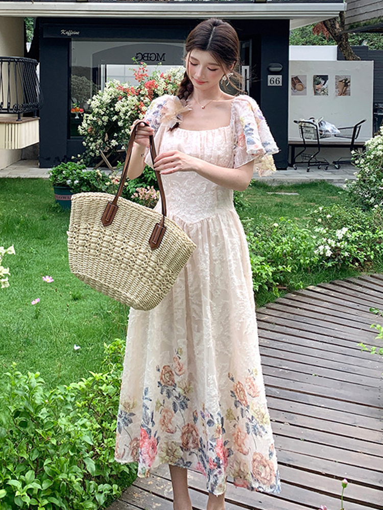 French Elegant Midi Dress Wome - Fly Line recension och pris