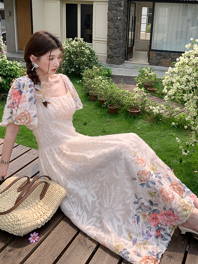 French Elegant Midi Dress Wome - Fly Line recension och pris