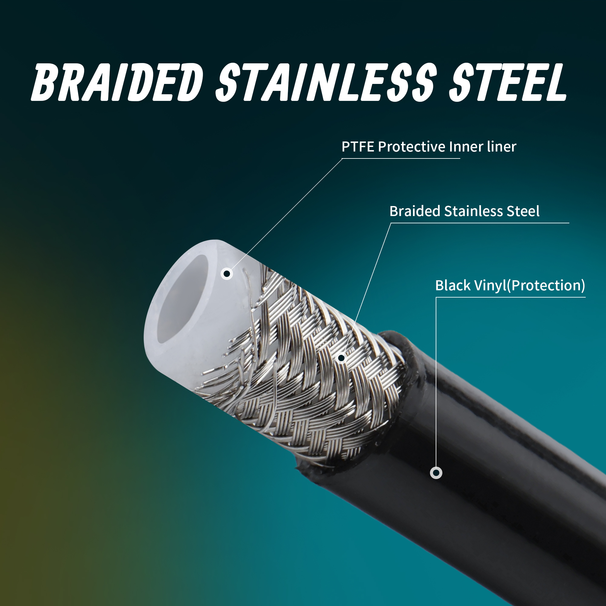 Upper Front Brake Line Oil Hos - Braided Line recension och pris